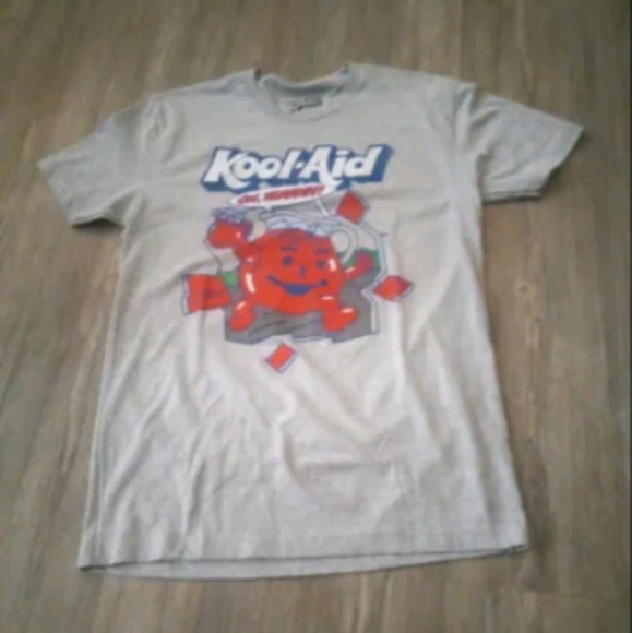 Kool-Aid T-Shirt Gray Logo Crew Neck Short Sleeve Shirt Young Men’s Size M NEW - Picture 2 of 5